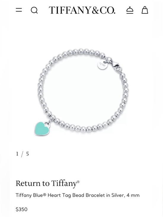Tiffany & Co. Jewelry - Tiffany & Co Sterling Silver Blue Enamel Heart Tag Bracelet Sterling Silver